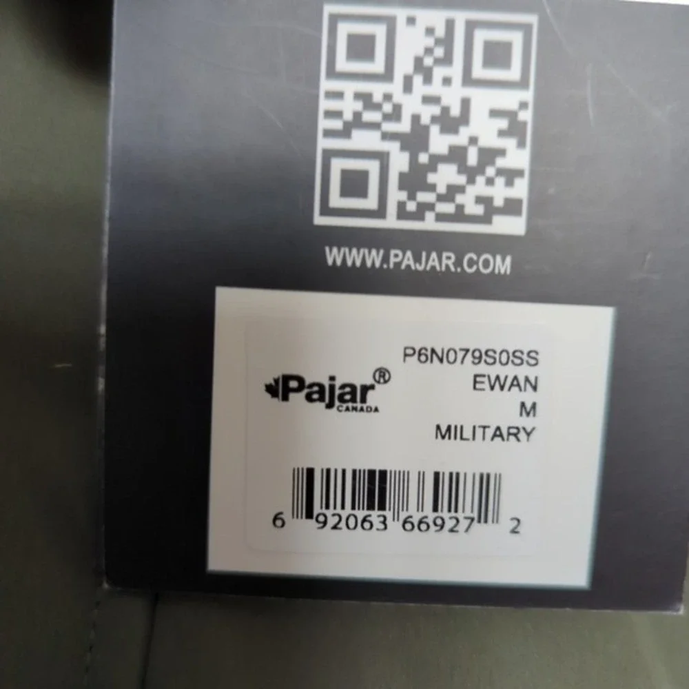 NWT Pajar‎ Ewan Military Green Full Zip Softshell Rain Jacket Mens M Performance